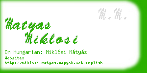 matyas miklosi business card